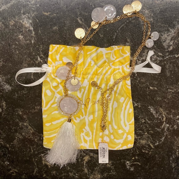Lilly Pulitzer white tassel necklace